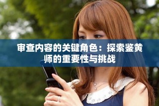 審查內(nèi)容的關(guān)鍵角色：探索鑒黃師的重要性與挑戰(zhàn)