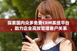 探索國內(nèi)眾多免費CRM系統(tǒng)平臺，助力企業(yè)高效管理客戶關系