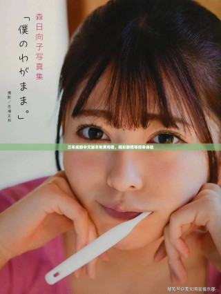 三年成都中文版本免費觀看，精彩劇情等你來體驗
