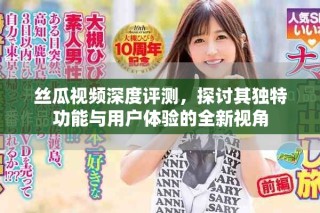 絲瓜視頻深度評(píng)測(cè)，探討其獨(dú)特功能與用戶體驗(yàn)的全新視角
