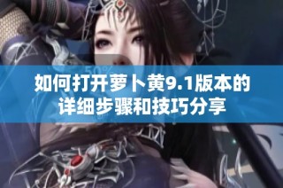 如何打開蘿卜黃9.1版本的詳細步驟和技巧分享