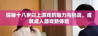 探秘十八歲以上游戲的魅力與挑戰(zhàn)，成就成人游戲新體驗(yàn)