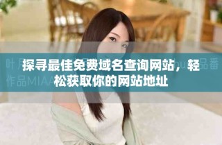 探尋最佳免費(fèi)域名查詢(xún)網(wǎng)站，輕松獲取你的網(wǎng)站地址
