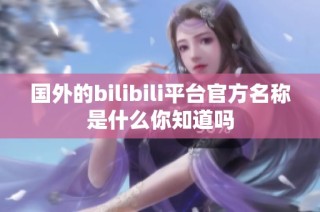 國外的bilibili平臺官方名稱是什么你知道嗎