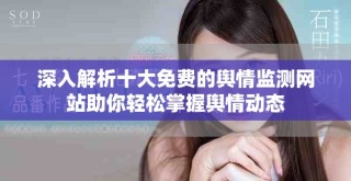 深入解析十大免費的輿情監(jiān)測網(wǎng)站助你輕松掌握輿情動態(tài)