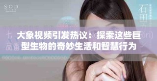 大象視頻引發(fā)熱議：探索這些巨型生物的奇妙生活和智慧行為