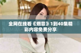 全網(wǎng)在線看《燃罪》1到40集精彩內(nèi)容免費(fèi)分享
