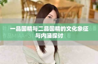 一品國精與二品國精的文化象征與內(nèi)涵探討