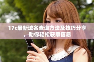 17c最新域名查詢方法及技巧分享，助你輕松獲取信息