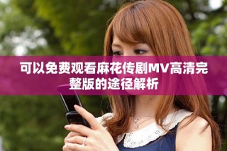 可以免費(fèi)觀看麻花傳劇MV高清完整版的途徑解析