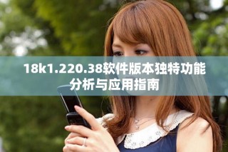 18k1.220.38軟件版本獨(dú)特功能分析與應(yīng)用指南