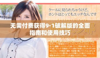 無需付費(fèi)獲得9·1破解版的全面指南和使用技巧
