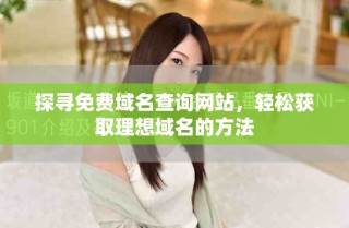 探尋免費(fèi)域名查詢網(wǎng)站，輕松獲取理想域名的方法