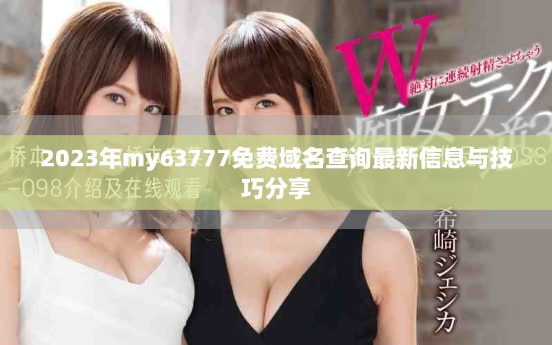 2023年my63777免費(fèi)域名查詢最新信息與技巧分享